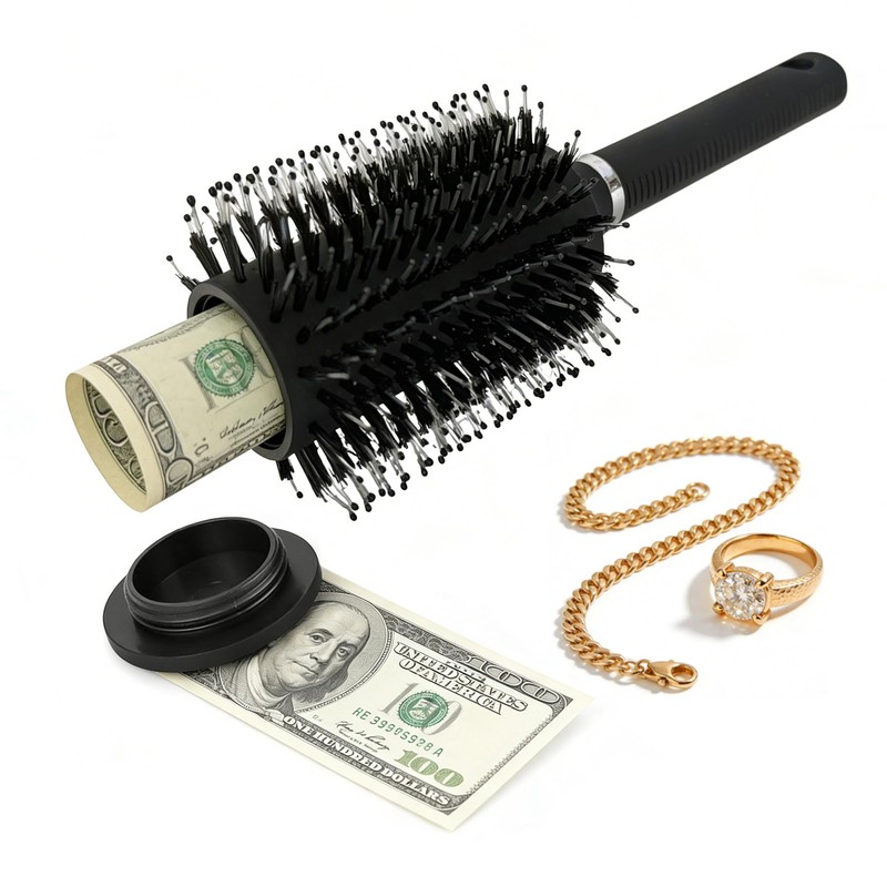Hair Brush with Hidden Storage Compartment, Diversion Safe Hair Brush,Discreet