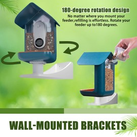 Fit for Bird Buddy Wall Mount, Bird Feeder Wall Mount Bracket，180° Rotatable Design, Weatherproof and Durablen, Fit for Bird Buddy Accessories Eplacement Parts Pole Mount, Hummingbird Feeder, and More