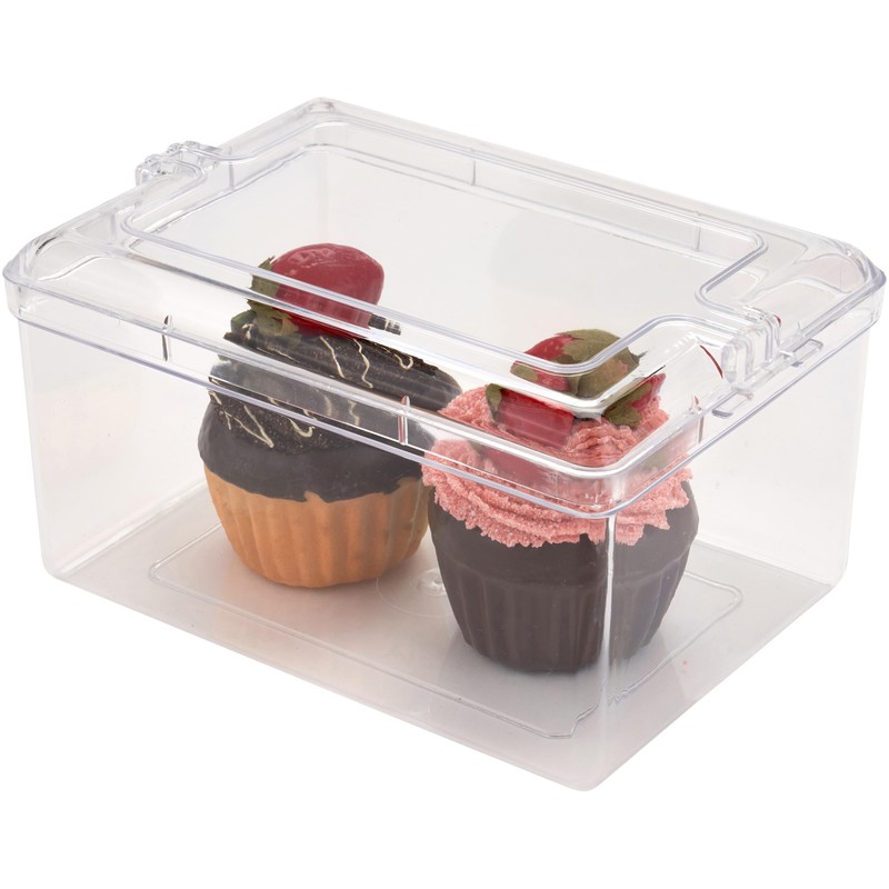 Pioneer Plastics 079C Clear Rectangular Plastic Container, 7.4375" W x
