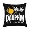 Sunny Dauphin Island Scenic Palms Summer Sun Dauphin Throw Pillow