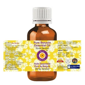 Huile essentielle de benjoin pur Deve Herbes (benjoin de Styrax) distillée à la vapeur de qualité thérapeutique à 100% Pour les soins personnels 15ml (0,50oz)