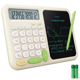 Calculadora básica de escritorio con bloc de notas para la escuela, GUYUCOM lindo, simple, botón grande, calculadora Kawaii estándar para escritorio, 