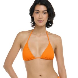 Body Glove Women's Standard DITA Slider Triangle Bikini Top Swimsuit, Como Textured Orange