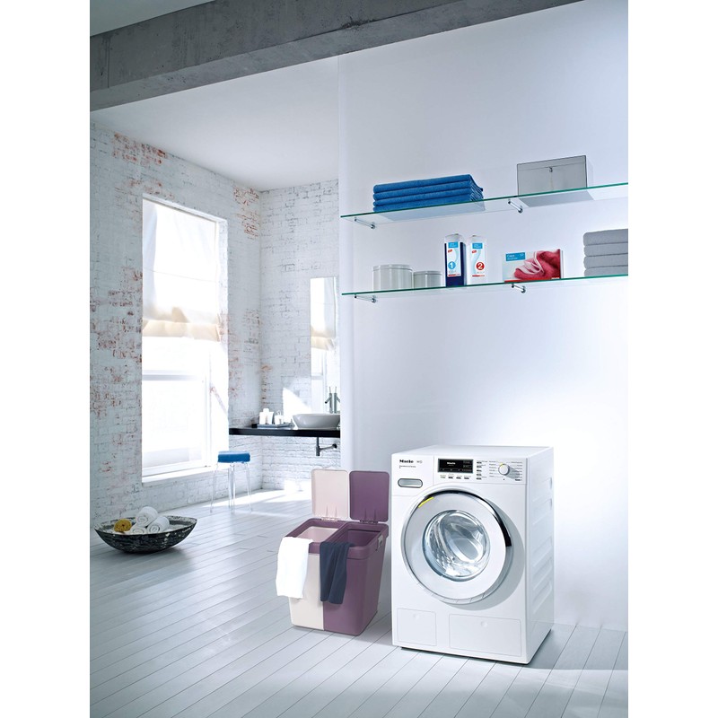 Mabel Home Plastic Laundry Basket with Lid, 2 Sections, Large