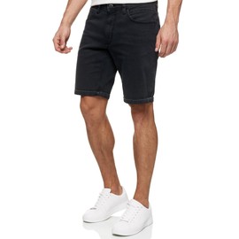 Indicode Men's Page Jeans Shorts with 5 Pockets | Men's Shorts Used Look for Men, black