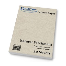 Natural Parchment Paper - 50 Sheets - Desktop Publishing Supplies, Inc.™ Brand