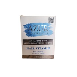Azur Cosmetic Hair Growth Vitamins for Women & Men – Supports Thicker, Stronger Hair – Biotin, Collagen, & Keratin Supplement for Healthy Hair, Skin & Nails
