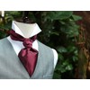 HISDERN Men's Burgundy Cravat Wedding Polka Dot Ascot Tie Classic