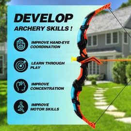 Life Bow and Arrow Set for Kids 4-12, Light Up Archery Bows with 2 Targets, Outdoor Toy Games for Boys