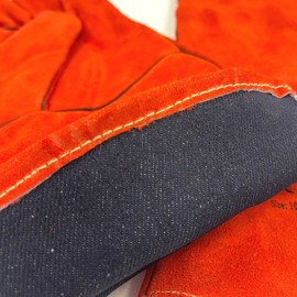 2 X 1 x Welding Gloves Long Leather Gaunlets Heat Resistant Lined MIG ARC Welders