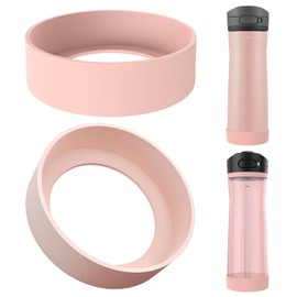 Linkidea Water Bottle Anti Spill Boot Compatible with Contigo Jackson Chill 2.0 20oz/24oz, Ashland Chill 20oz/24oz, Anti-Slip Water Bottle Bottom Sleeve Cover Protector (Ice Pink / 2 Pack)