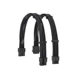 Formulamod Sleeve Extension Power Supply Cable Kit 18AWG EPS 8-P+PCI-8-P with Cable Combs for PSU to Motherboard/GPU (Black PCI 8+EPS 8)