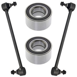 Detroit Axle - FWD Front Wheel Bearings Sway Bars Kit for Fiat 500 2012-2018, 2 Wheel Bearings 2 Sway Bar End Links 2013 2014 2015 2016 2017 Replacement