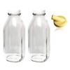 The Dairy Shoppe Heavy Glass Milk Bottles 33.8 Oz Jugs