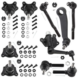 MYSMOT K9519 K9482 ES3003 ES2376 K9424 K9422 Front Steering Idler Arm Pitman Arm Inner & Outer Tie Rod Ends Upper & Lower Ball Joints for Toyota 4Runner Pickup 1989-1995 T100 1993-1998 4WD, Pack of 10