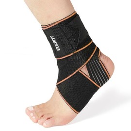 EULANT Ankle bandage 1 Stück, Knöchelschoner 85cm, Hochelastisch Achillessehne Bandage für Volleyball Fußball Laufen Radfahren,Orange