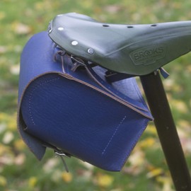 London Craftwork Large Bicycle Bag Genuine Leather Saddle Handlebar Frame Bag Blue 23 x 19.5 x 11cm XXL-Blue