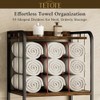 TETOTE 4-Tier Towel Rack, M-Shaped Detachable Dividers Towel Shelf with