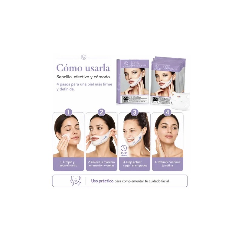 4 Mascarilla Lifting V-line Intensiva Reafirma Y Levanta