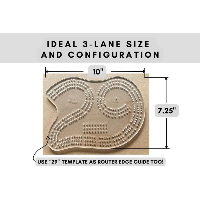 29 Design Cribbage Board Template 3-Track Heavy Duty Acrylic Jig