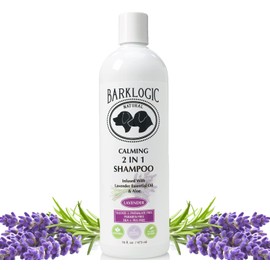 BarkLogic Calming 2 in 1 Shampoo  Conditioner, Lavender, 16 FL oz - Grooming Essentials for A Healthy Coat - No Parabens, No Phthalates, No Sulfates, 