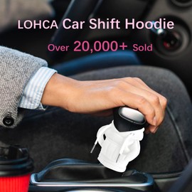 Lohca Car Gear Shift Knob Cover Hoodie, Gear Stick Knobs Cover, Car Shifter Cover, Cute Car Interior and Automotive Accessories, White