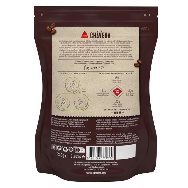 Delta Roasted Fine Ground Coffee for Espresso Machine 250g