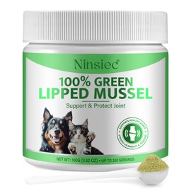 Ninsiec Green Lipped Mussels for Dogs & Cats, Premium Joint Supplement Powder for HIPS, Senior Dog Supplements, Dog Hip Brace, Dog Joint Supplement Powder Supports Joints, Tendons, Ligaments(1)