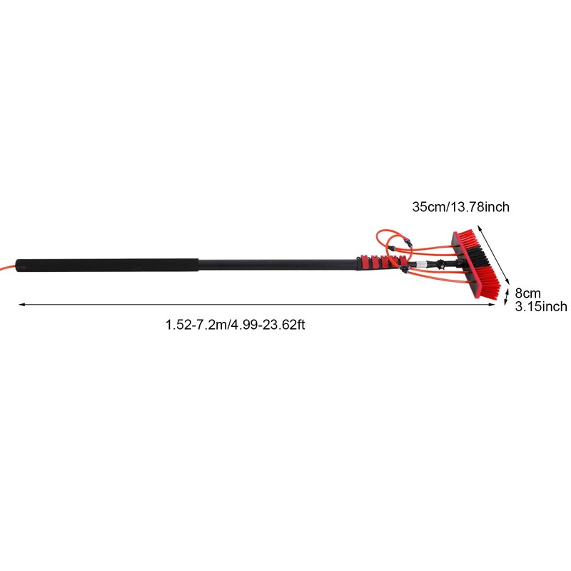 FTUREPAC 23.62FT Water Fed Pole Kit Solar Panel Cleaning Brush,