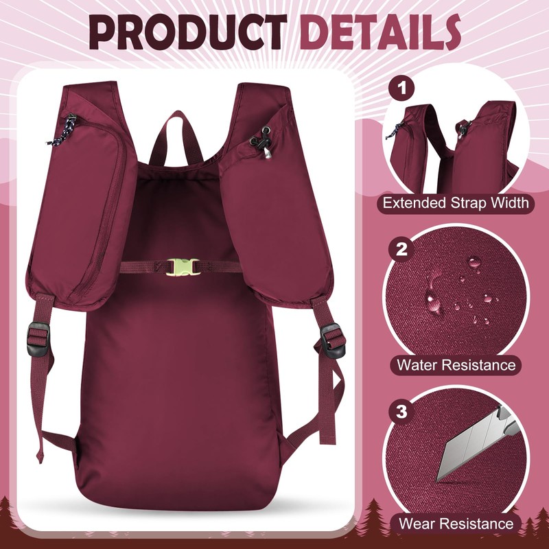 EgoNova Hiking Daypack, 12L Packable Backpack- Lightweight & Water-Resistant for