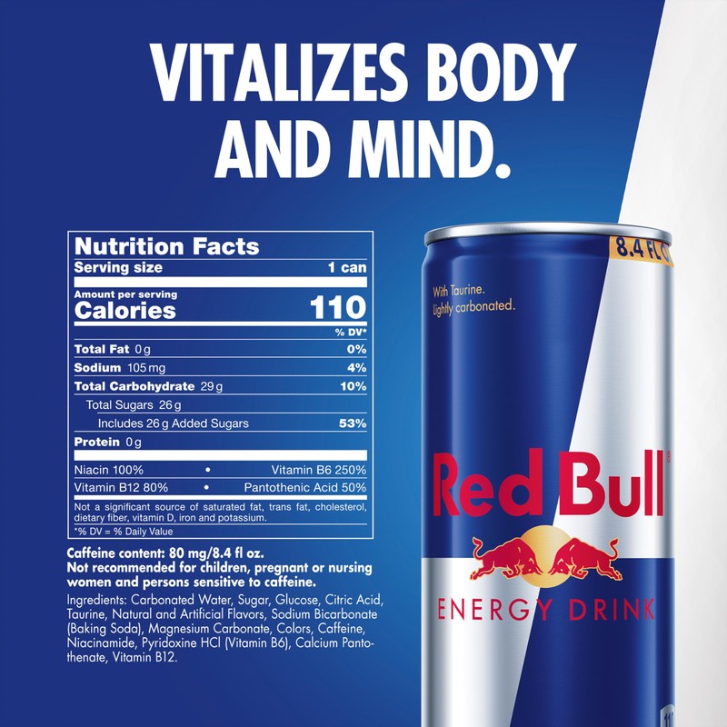 Red Bull Energy Drink with 80mg Caffeine plus Taurine &