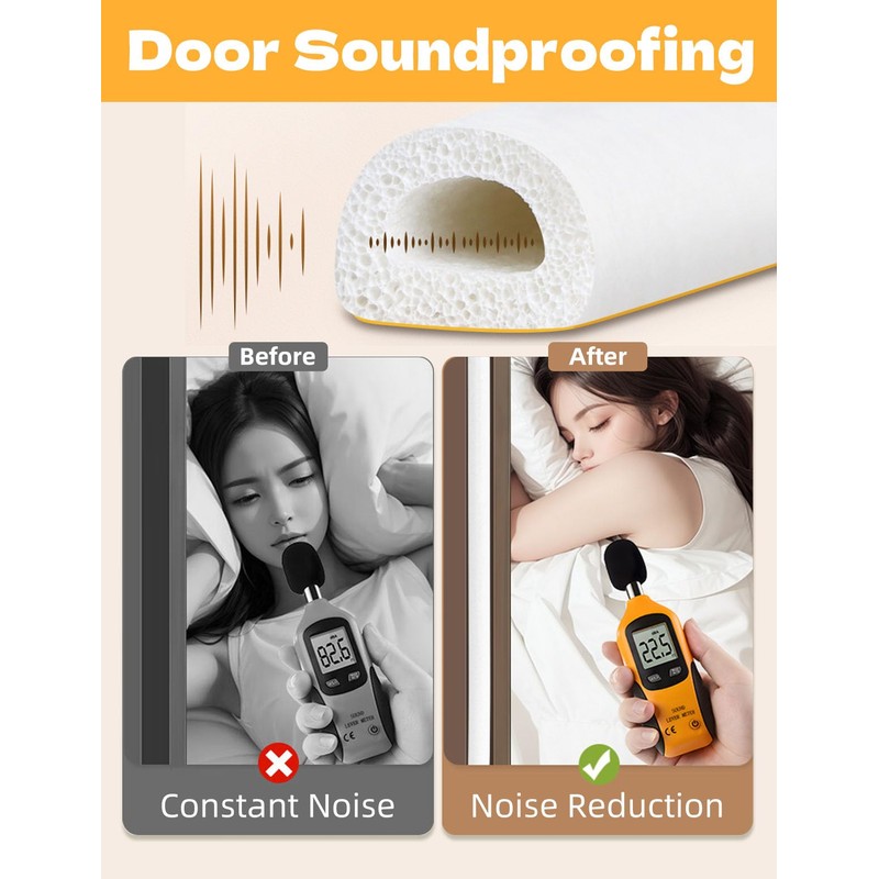 32.8 Ft Weather Stripping Door Seal Strip,Self Adhesive Door Soundproofing
