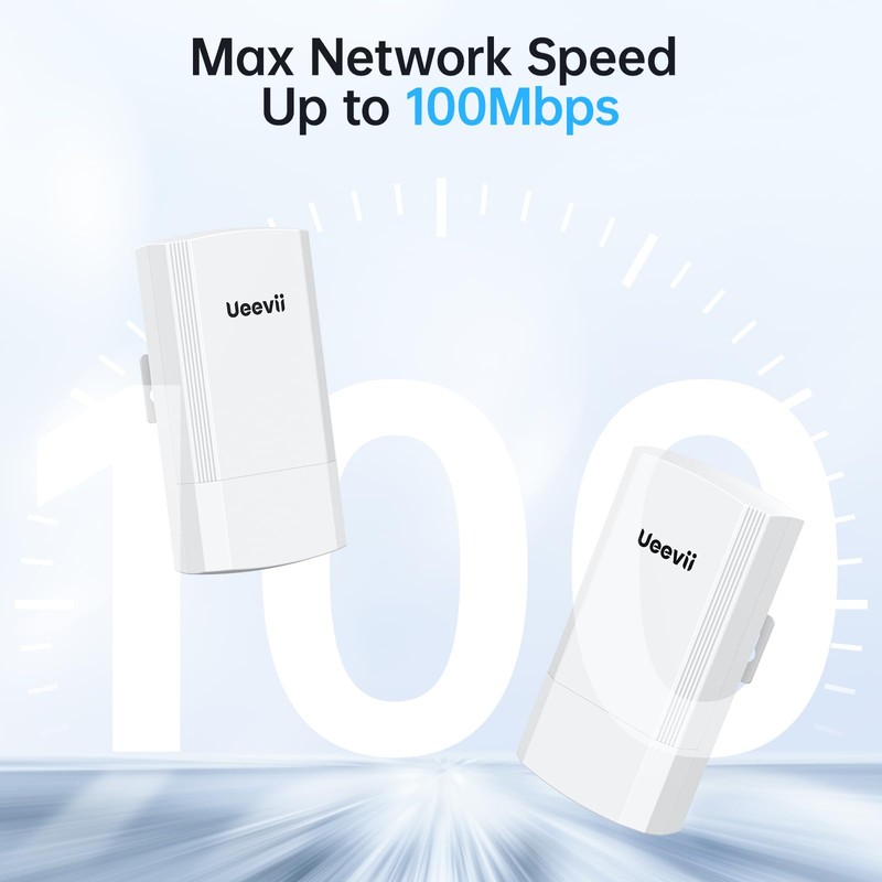 Wireless Bridge with 2 Brackets, UeeVii 5.8G Point to Point