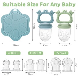 Silicone Baby Feeder & Breastmilk Popsicle Maker, 6-12M+ Baby Teething Soother, Fruit Puree Nibbler, Self-Feeding Tool with Easy-Grip Handle, Dishwasher Safe, BPA-Free