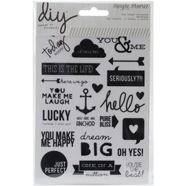 Simple Stories DIY Insta Clear Stickers, 4 by 6-Inch, Words, 4 Per Package