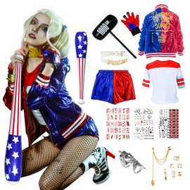 【JMOCD】Harley Quinn Cosplay Costume, Halloween Cosplay, Joker Costume, Performance Costume, Festival Costume, Costume, School Festival, Stage Play, Anime, Popular Character (M)