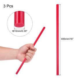 Rebower Plastic Round Rod POM Polyoxymethylene Rods Hard Bar,[for Engineering,Agriculture,Industry,DIY] - 2/5 Inch Dia 16 Inch Length/Red / 3 Pcs