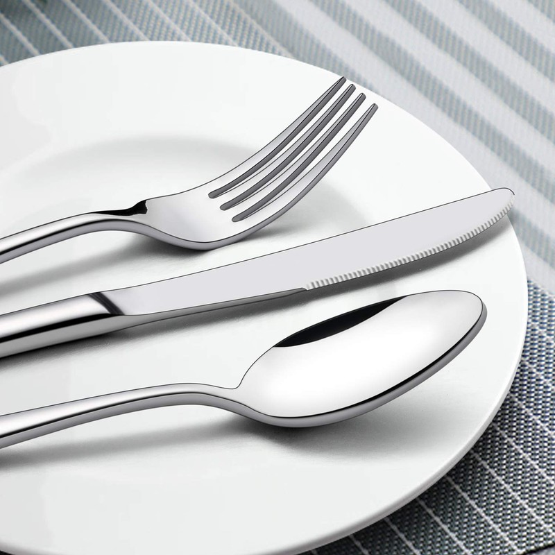 LIANYU Heavy Duty Silverware Cutlery Set, 20-Piece Stainless Steel Flatware