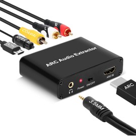 HDMI ARC Audio Extractor, TV Sound Optimizer, HDMI ARC to Optical Toslink Audio Adapter, ARC to SPDIF Coaxial 3.5mm L/R RCA Sound Converter for TV to Non-ARC Sound Systems, Soundbars, Amplifiers
