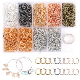 GMMA 1000Pcs 10mm Open Jump Rings for Jewelry Making，7 Colors/Box Jump Rings for key chain making kit with 1Pcs Jump Ring Open/Close Tool (10mm/0.39")