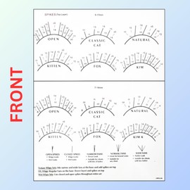 LEES A.M. 1 PC Lash Mapping Chart Eyelash Extension Beginner Training Practice Chart Lash Map Supply Kit, Beginner Eyelash Extension Curl and Diameter Sheet for Lash Supply Kit