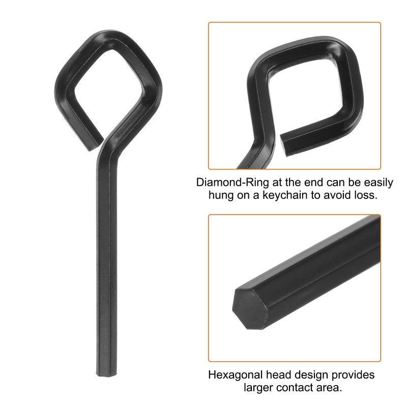 HARFINGTON 6pcs Dogging Hex Key Wrench 5/32" SAE Metal Dog