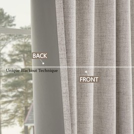 CUCRAF 100% Blackout Curtains Off White Thermal Curtains 54 Inch Drop 2 Panels Soft Texture Energy Saving Sun Blocking Eyelet Curtains for Bedroom Living Room 52 X 54 Inch