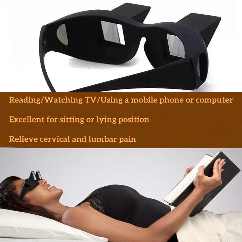 reiliva Prism Spectacles Lazy Glasses Horizontally Lying Reading Glasses 90