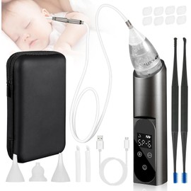 2025 Ear Wax Vacuum Removal Tool, 6 Gear Strong Suction Electric Ear Cleaner Ear Vacuum Wax Remover, USB Charge Earwax Removal Kit Reusable Soft Silicone Ear Cleaning Kit Water Remover Tool (Black)
