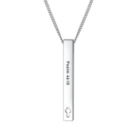 Rnivida Christian Bible Verse Bar Necklaces for Women, Religious Faith Inspirational Birthday Jewelry Gift (Be still, and know that I am God)