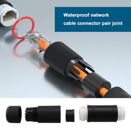 LT Easiyl Pack of 2 RJ45 Coupler Waterproof Connector IP67 LAN Coupler Adapter for Cat8/Cat7/Cat6/Cat5e/Cat5 8P8C Network Cord Line