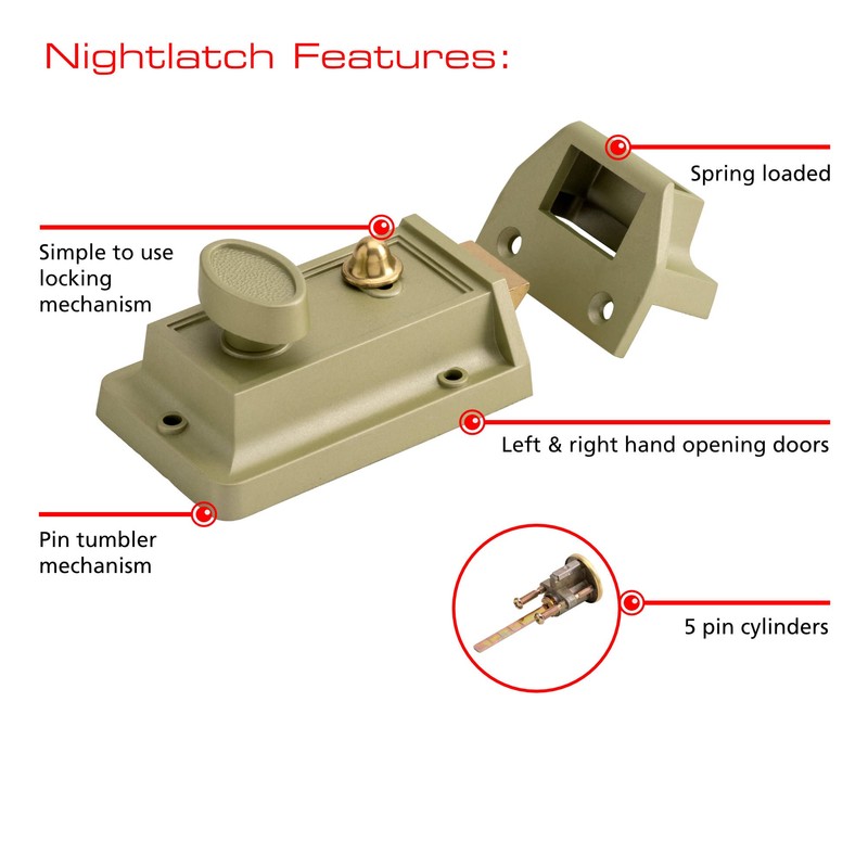 Sterling NLS101 Standard Traditional Champagne Nightlatch