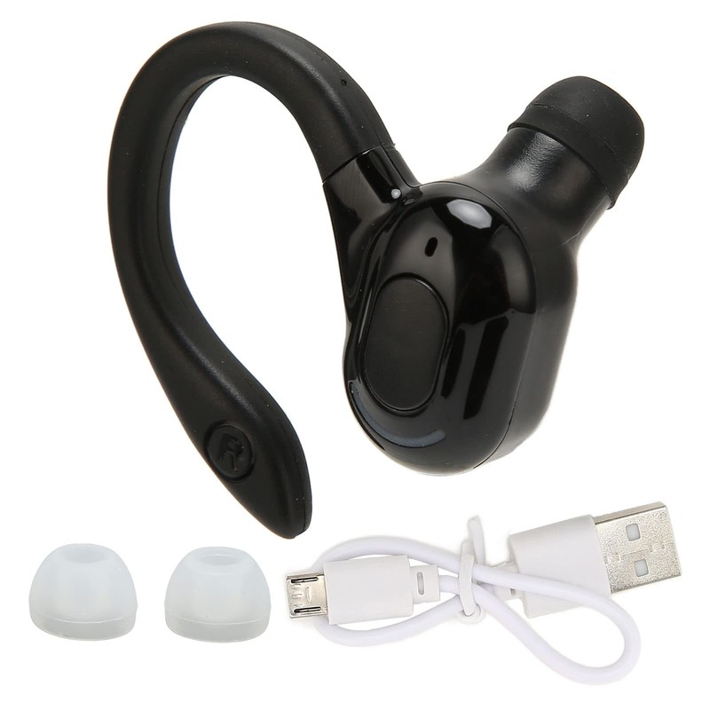 Akozon Single Ear BT Headset, Wireless Earbuds for Running, Driving,