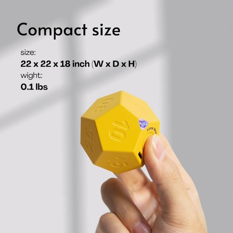 Rotating Pomodoro Timer Rechargeable Productivity Timer,Shower Timer Waterproof,Magnetic Flip Mute,Vibrate
